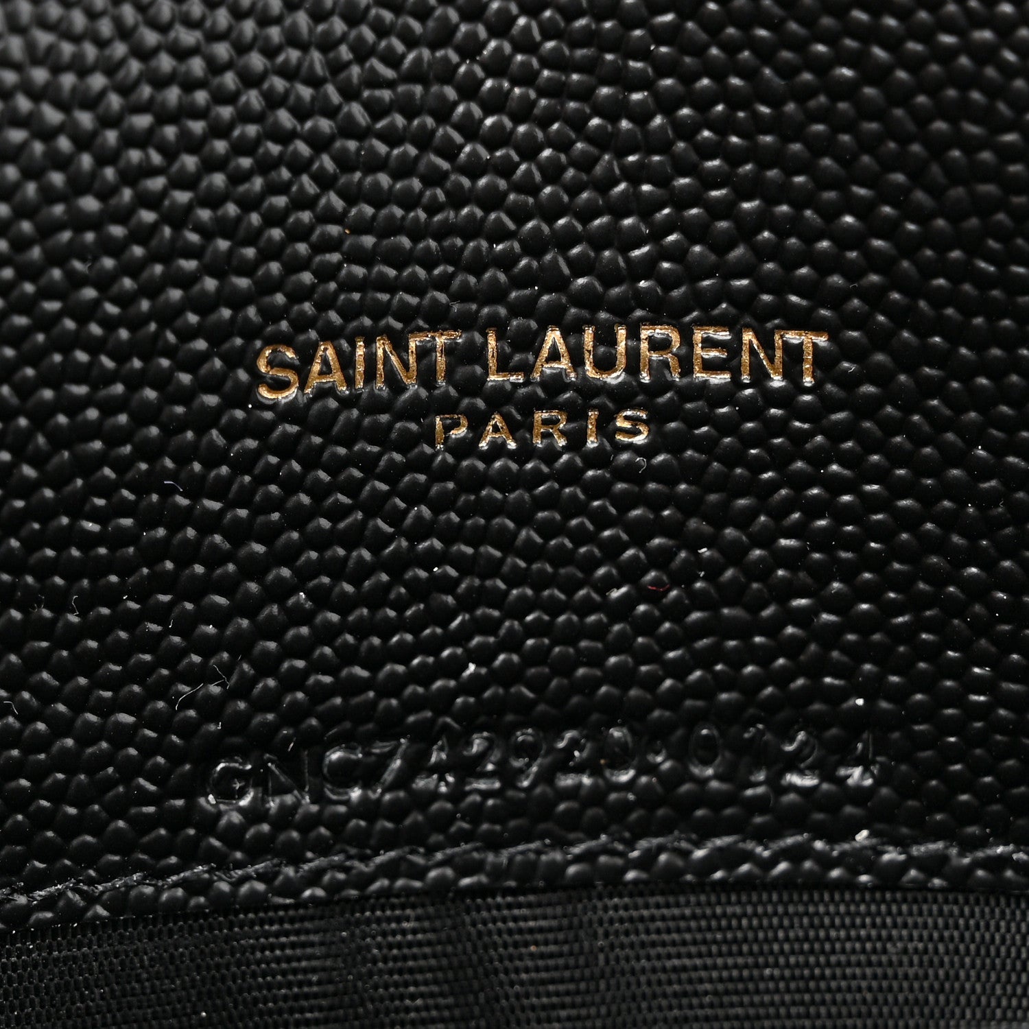 Saint Laurent Grain De Poudre Matelasse Chevron Monogram Envelope Chain Wallet Black 6 of 10