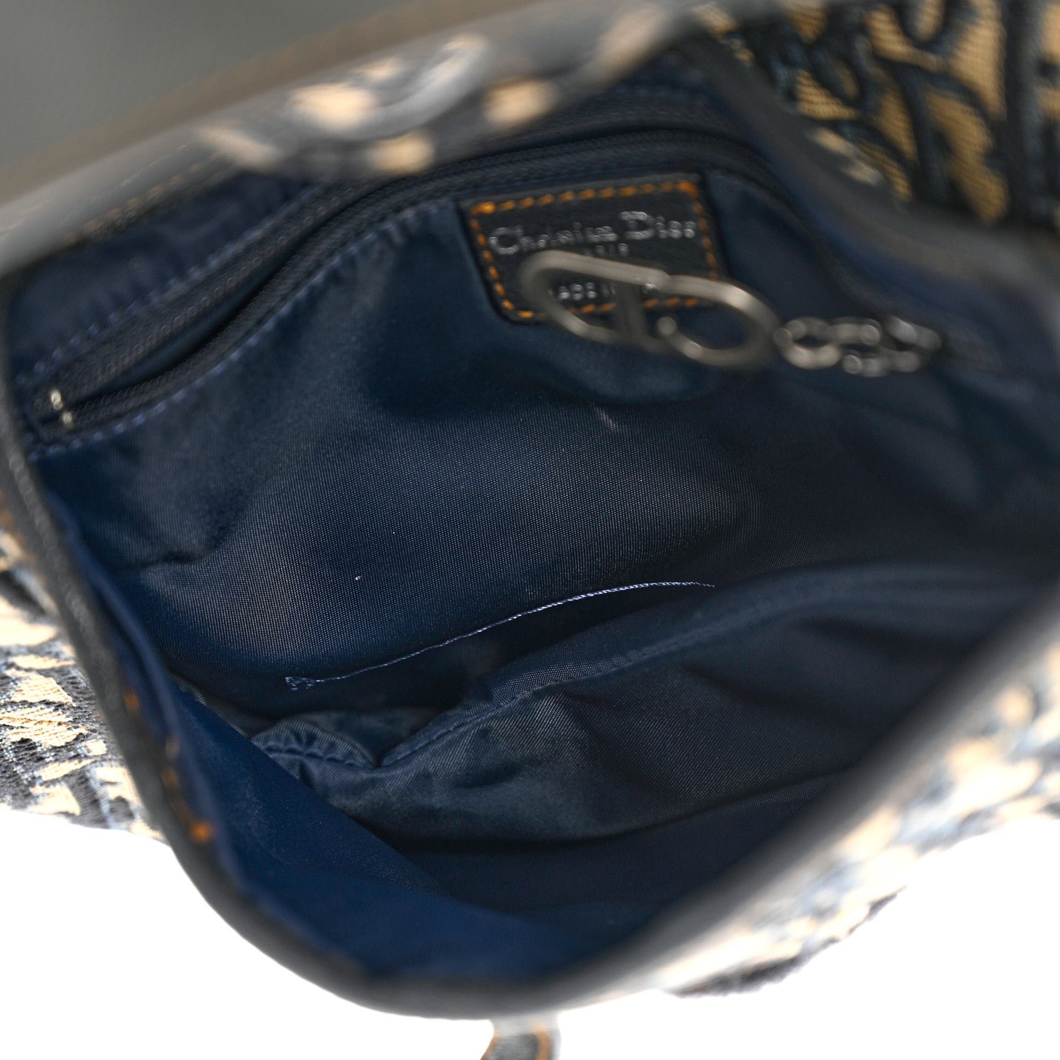 Christian Dior Monogram Saddle Bag Blue 5 of 12