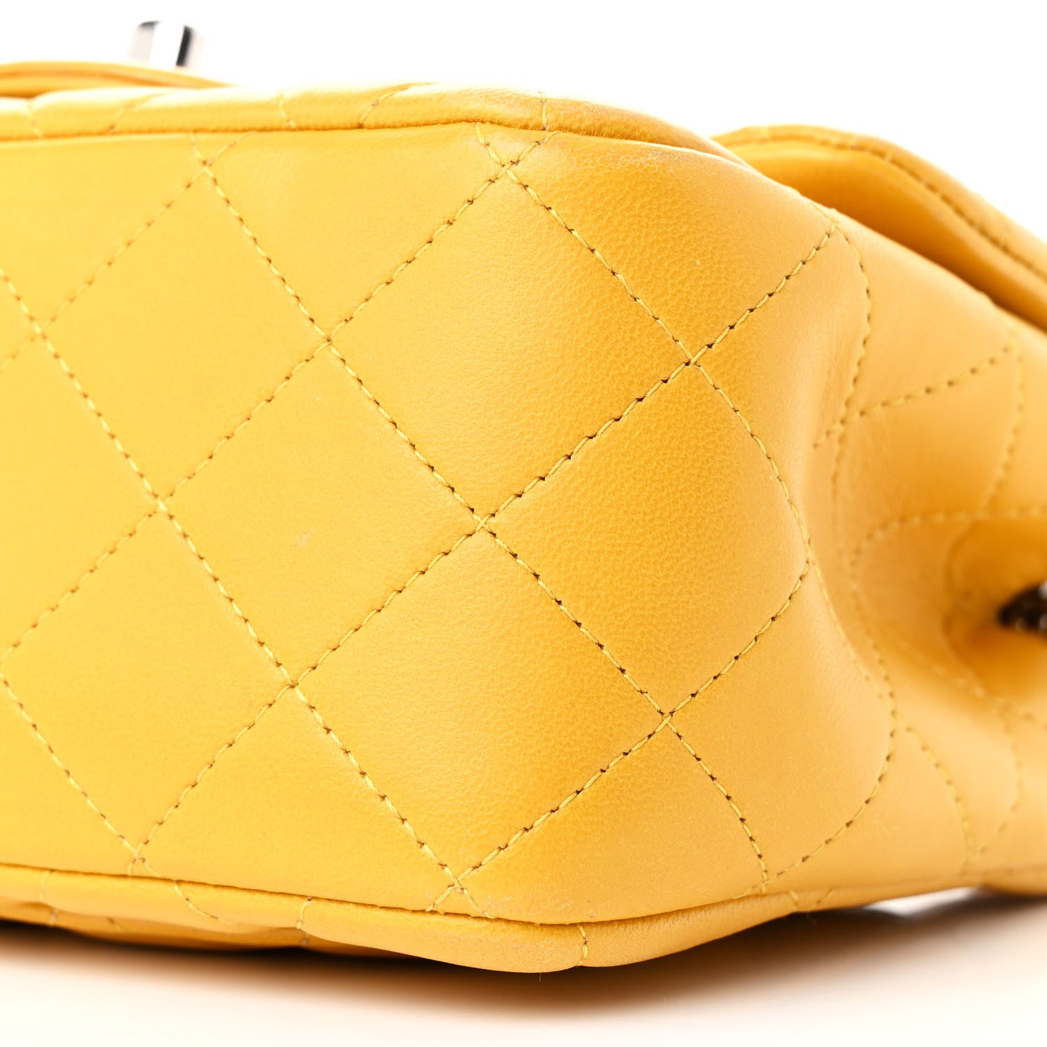 Chanel Lambskin Quilted Mini Square Flap Yellow 10 of 11