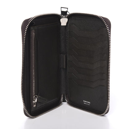 Tom Ford Calfskin Zip Around Wallet Dark Brown 5 of 6