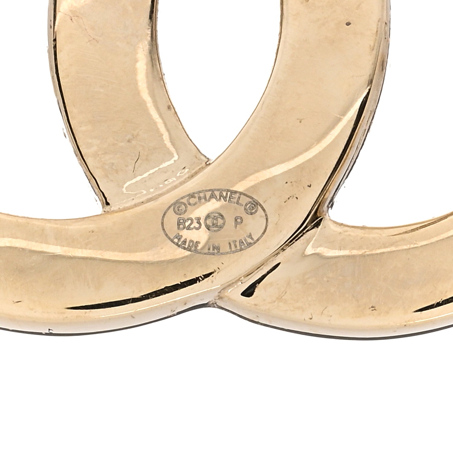 Chanel Textured Metal Crystal CC Earrings Gold 4 of 4