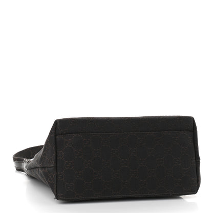 Gucci Denim Monogram Small Hobo Dark Brown 3 of 8