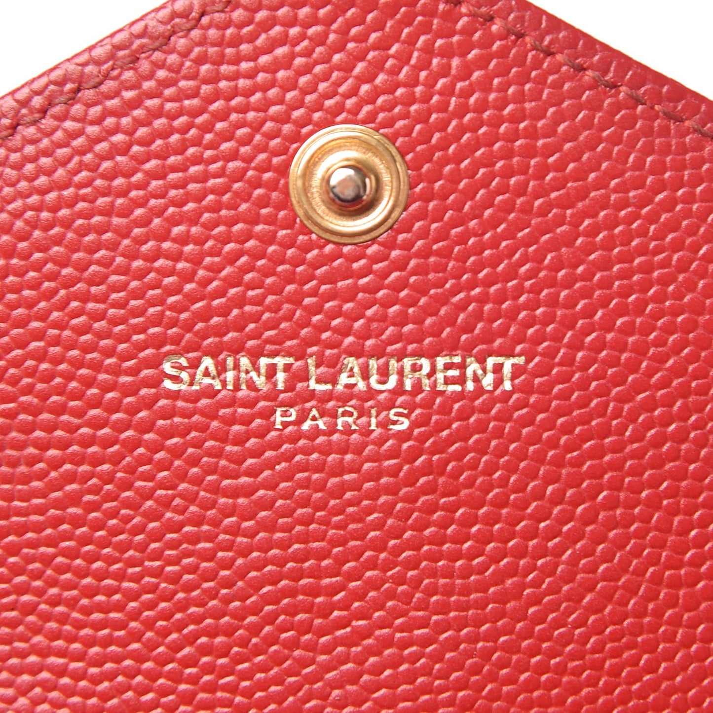 Grain De Poudre Matelasse Chevron Small Monogram Envelope Wallet New Red