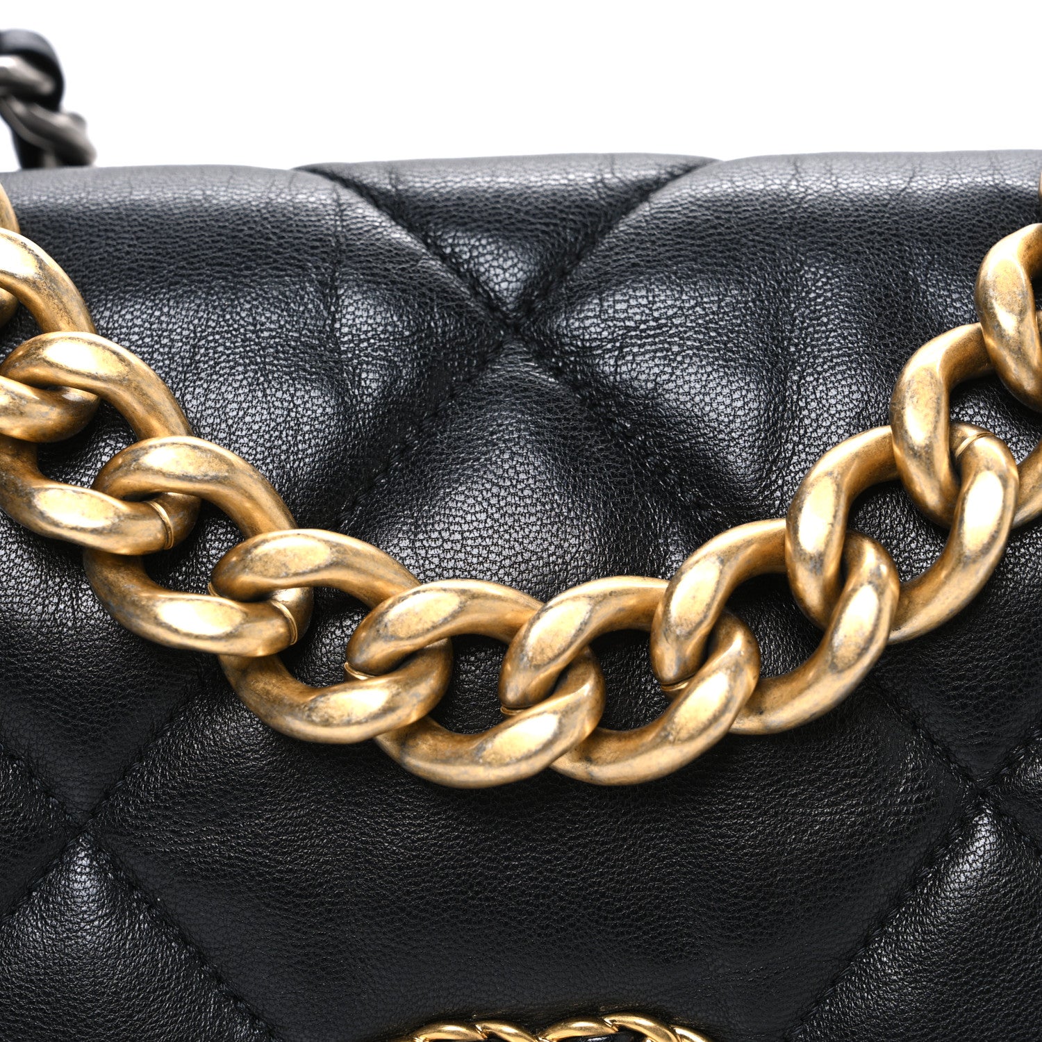 Chanel Goatskin Quilted Large Chanel 19 Flap Black 8 of 10