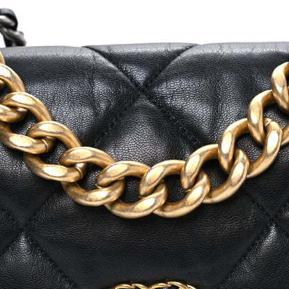 Chanel Goatskin Quilted Large Chanel 19 Flap Black 8 of 10