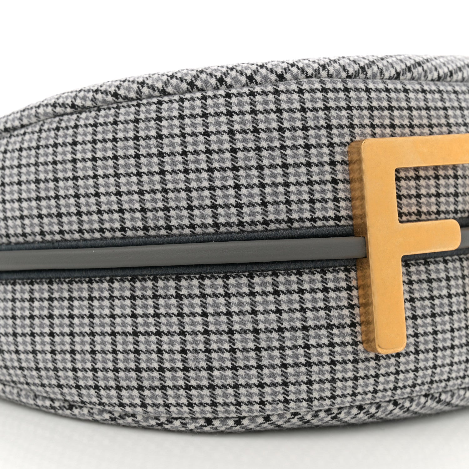Fendi Wool Vitello Grace Small Houndstooth Small Fendigraphy Hobo Bag Grigio Anthracite 9 of 10