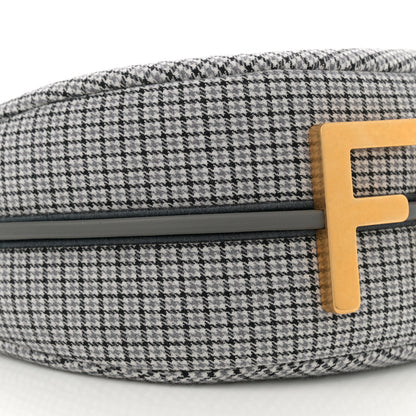 Fendi Wool Vitello Grace Small Houndstooth Small Fendigraphy Hobo Bag Grigio Anthracite 9 of 10