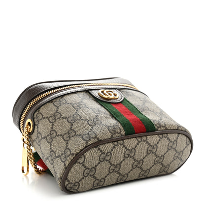 Gucci GG Supreme Monogram Textured Dollar Calfskin Web Ophidia Belt Bag 95 38 Beige Ebony New Acero 4 of 11