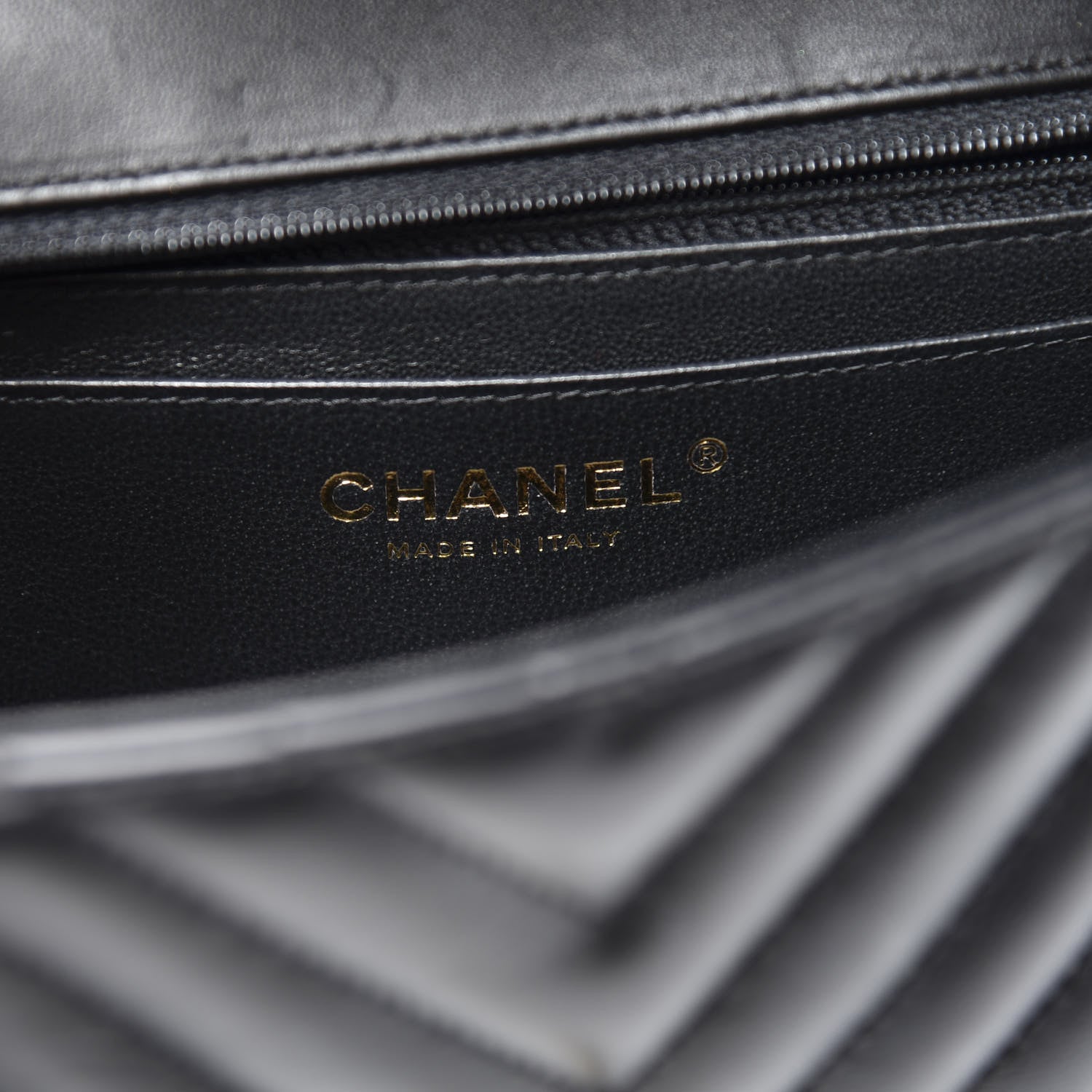 Chanel Lambskin Chevron Quilted Mini Rectangular Flap Black 8 of 10