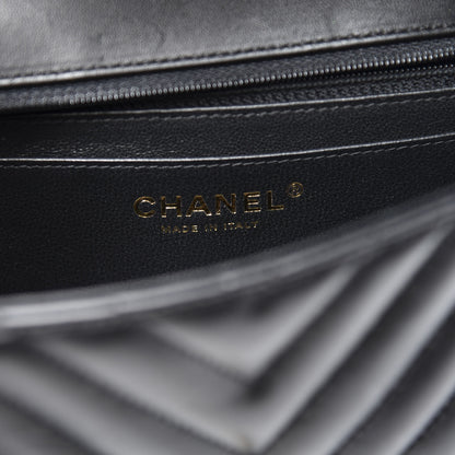Chanel Lambskin Chevron Quilted Mini Rectangular Flap Black 8 of 10