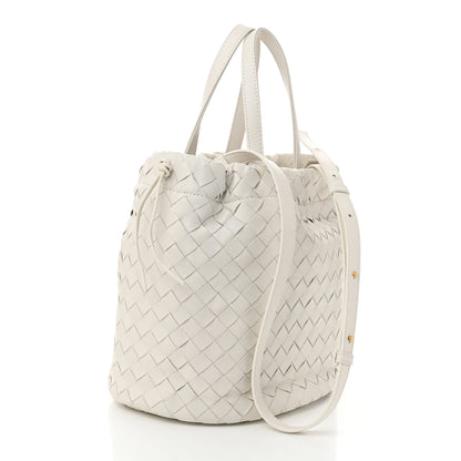 Bottega Veneta Calfskin Intrecciato Small Castello Bucket Bag White 3 of 9