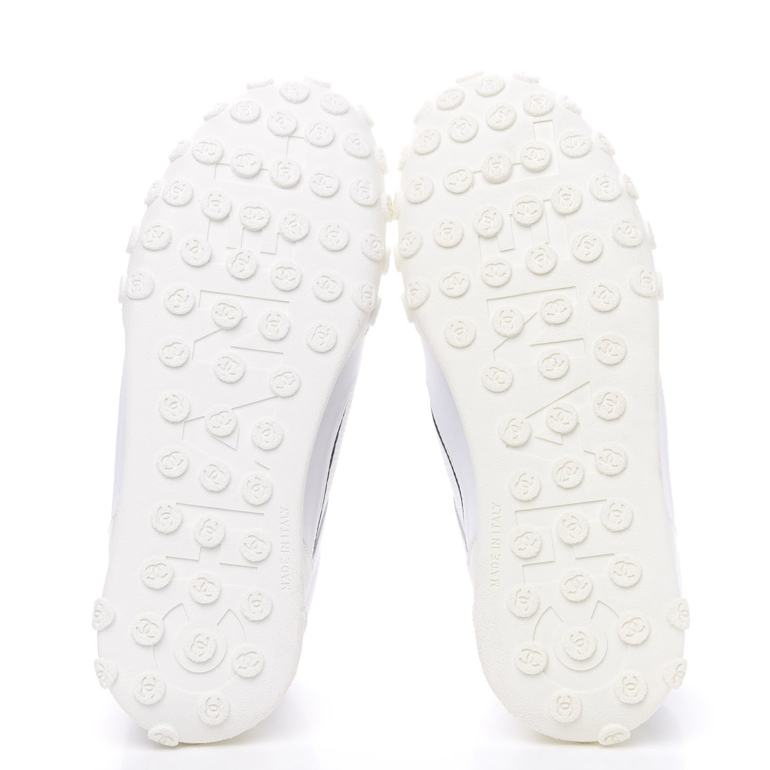 Chanel Calfskin Mesh Lycra Womens Logo High Top Sneakers 38 White 5 of 7