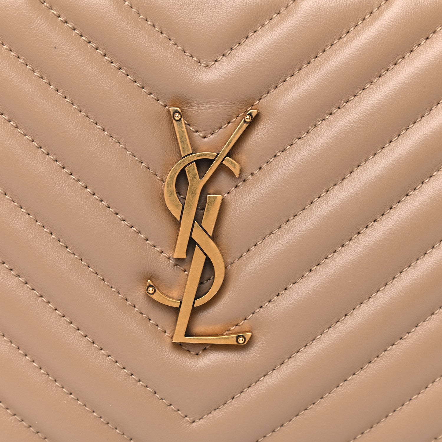Saint Laurent Calfskin Matelasse Monogram Lou Camera Bag Dark Beige 10 of 10