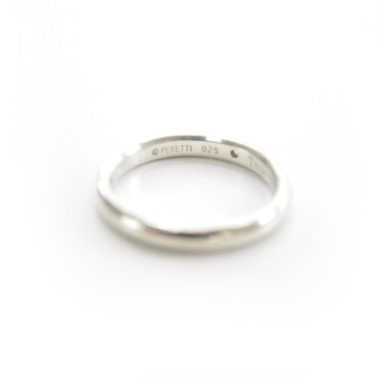 Tiffany Elsa Peretti Sterling Silver Diamond Band Ring 6 2 of 4