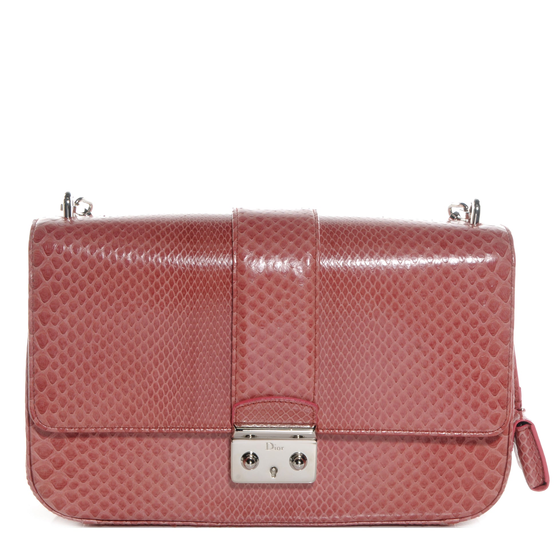 Christian Dior Shiny Python Medium Miss Dior Flap Rose Jaipur 1 of 9