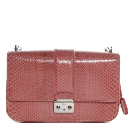 Christian Dior Shiny Python Medium Miss Dior Flap Rose Jaipur 1 of 9