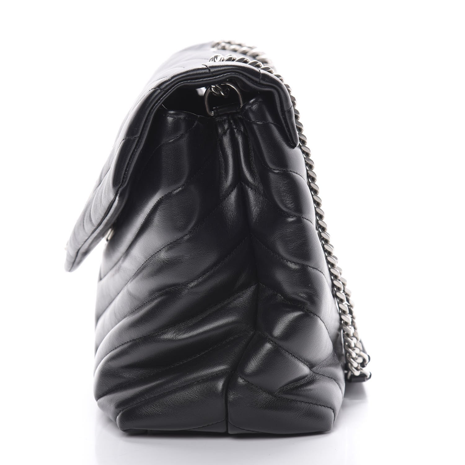 Saint Laurent Calfskin Y Quilted Monogram Medium Loulou Chain Satchel Black 12 of 15