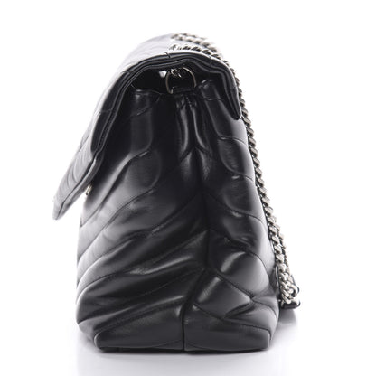 Saint Laurent Calfskin Y Quilted Monogram Medium Loulou Chain Satchel Black 12 of 15