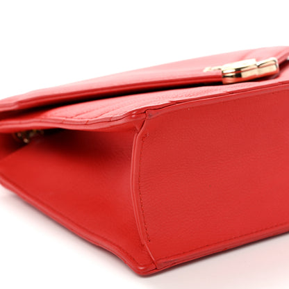 Chanel Calfskin Quilted Chevron Small Single Flap Red 9 of 10