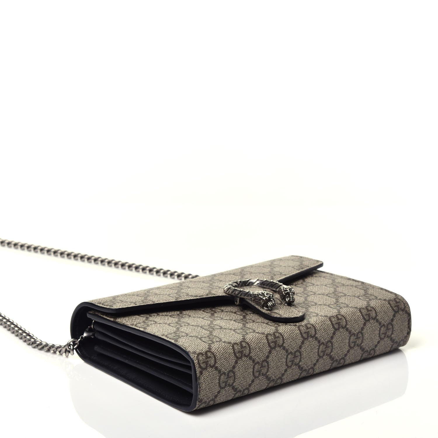Gucci GG Supreme Monogram Mini Dionysus Chain Wallet Beige Black 4 of 9