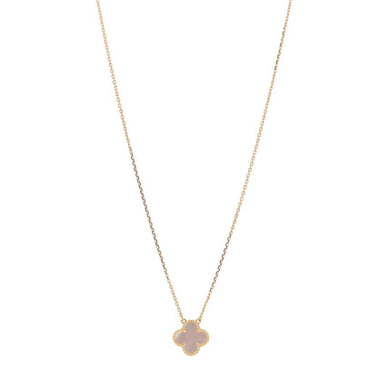 Van Cleef & Arpels 18K Yellow Gold Mother of Pearl Vintage Alhambra Pendant Necklace 1 of 7