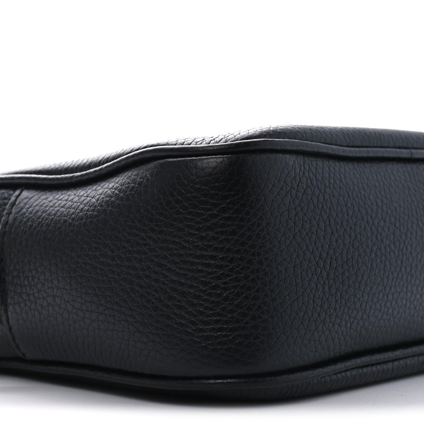 Pebbled Calfskin Small Soho Disco Bag Black