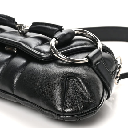 Gucci Nappa Vertical Matelasse Small Maxi Horsebit Chain Shoulder Bag Black 10 of 10