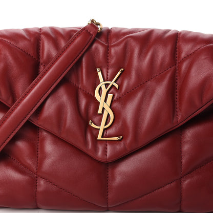 Saint Laurent Lambskin Quilted Small Loulou Puffer Monogram Chain Satchel Opyum Red 10 of 10