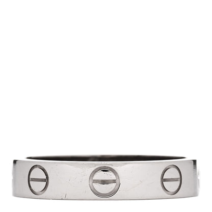 Cartier 18K White Gold 3.5mm LOVE Wedding Band Ring 50 5.25 3 of 5