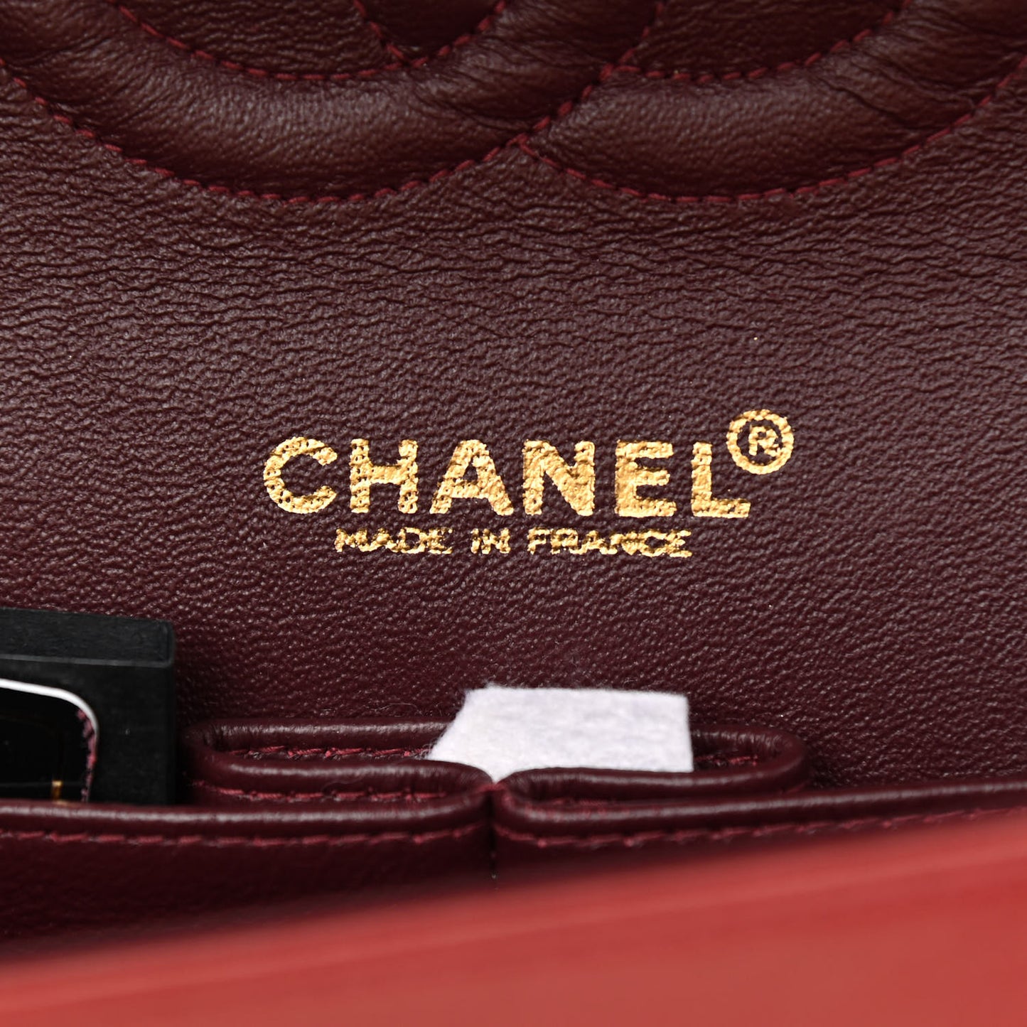 Lambskin Quilted Medium Double Flap Dark Bordeaux