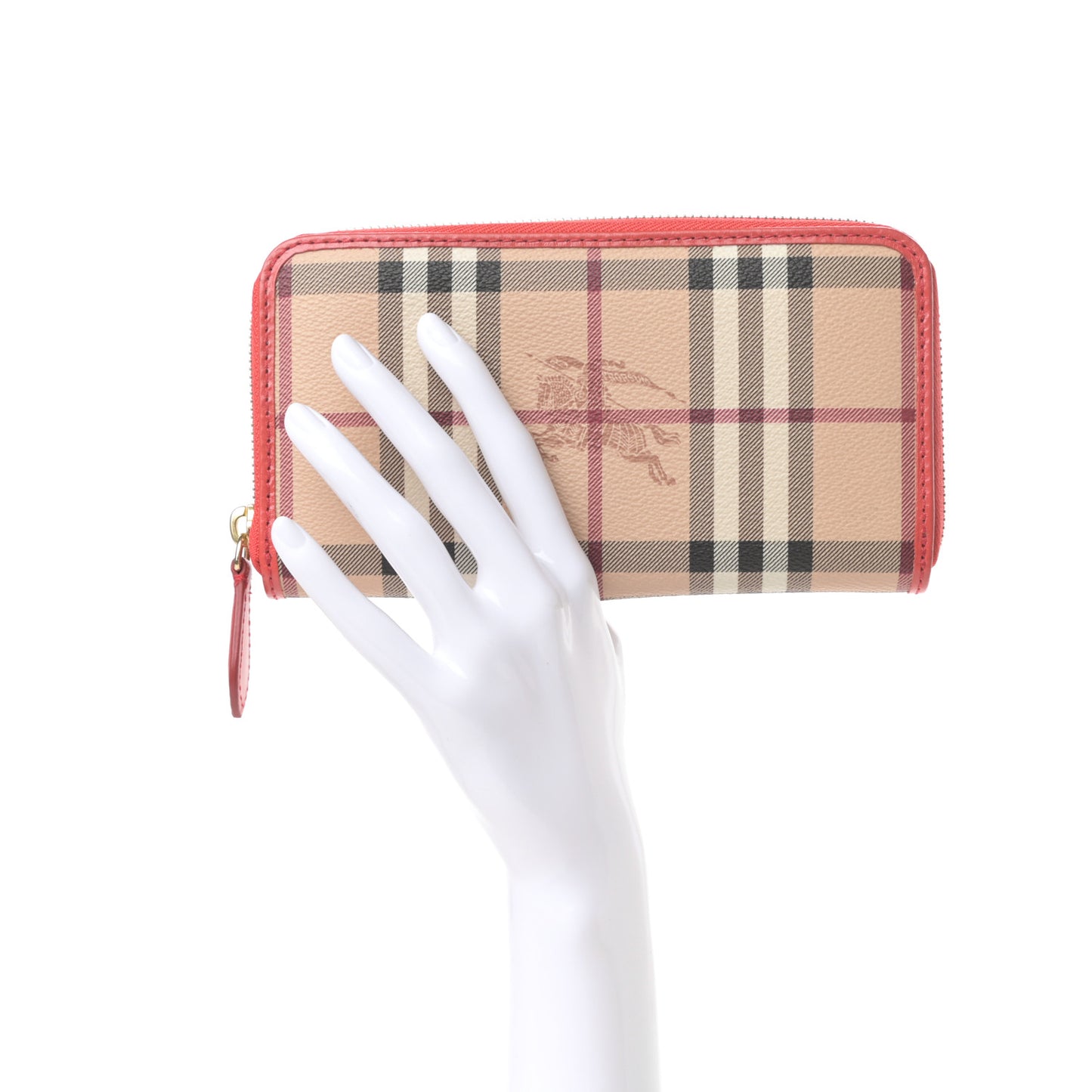 Haymarket Check Large Ziggy Zip Around Wallet Red