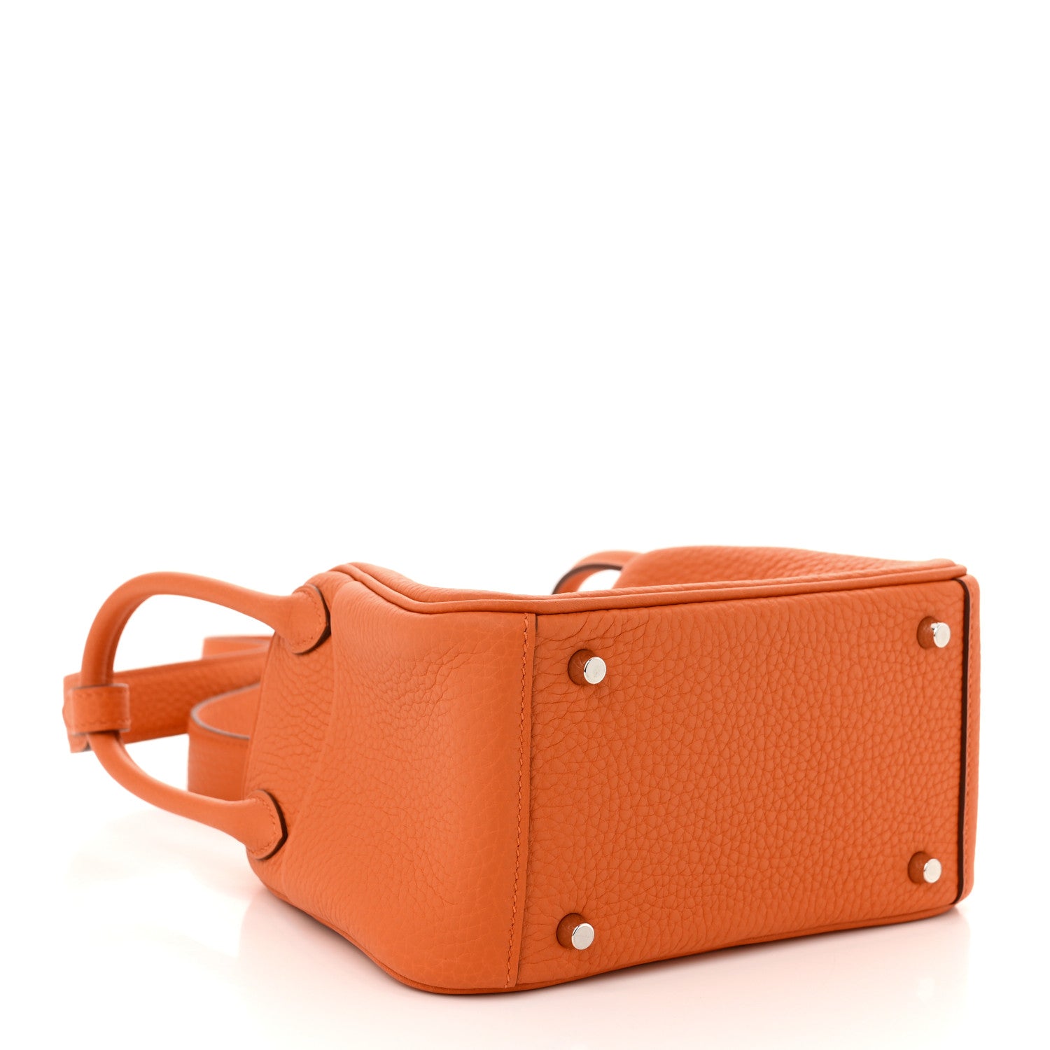 Hermes Taurillon Clemence Mini Lindy 20 Orange 4 of 11