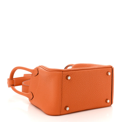 Hermes Taurillon Clemence Mini Lindy 20 Orange 4 of 11