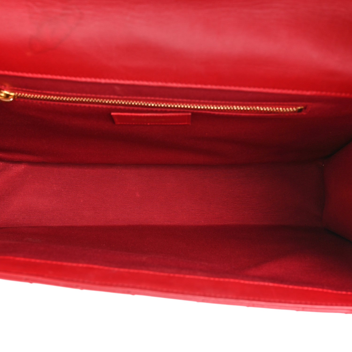 Saint Laurent Smooth Calfskin Matelasse Chevron Large Monogram Satchel Lipstick Red 5 of 20
