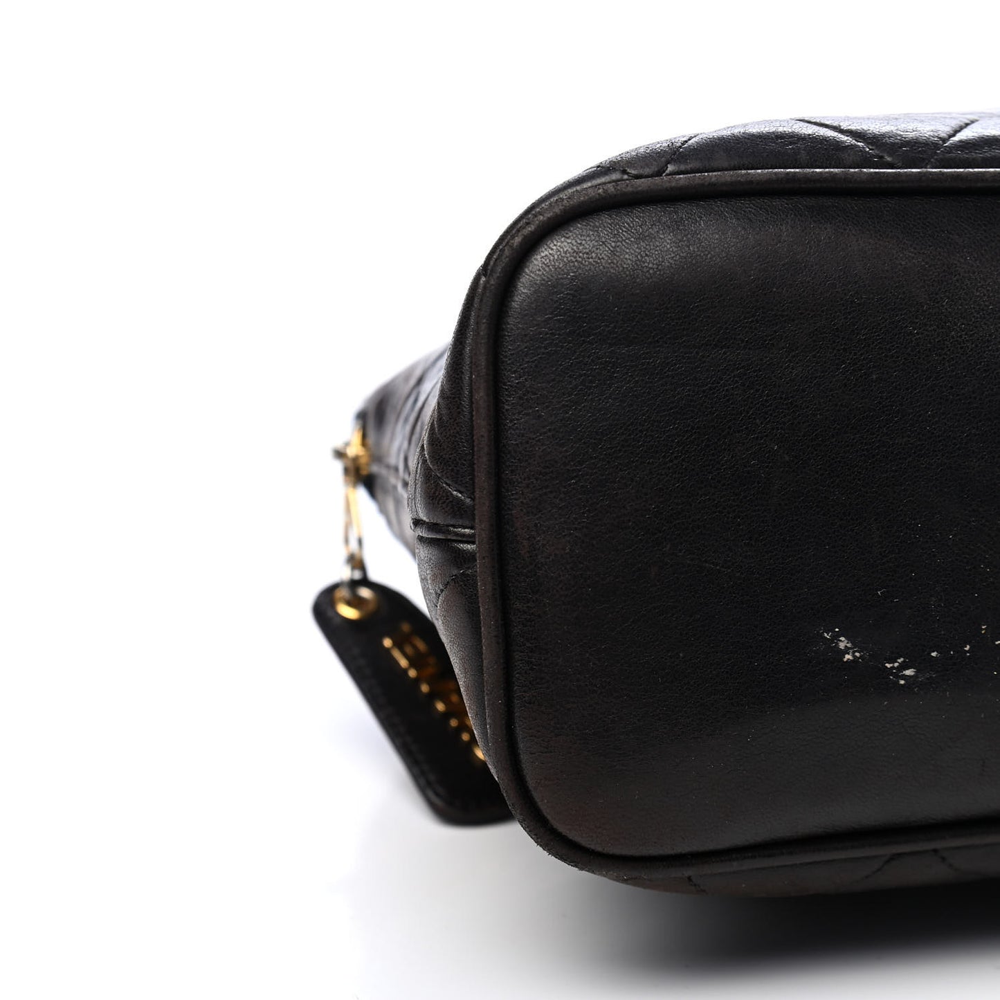 Lambskin Quilted Shopping Tote Black