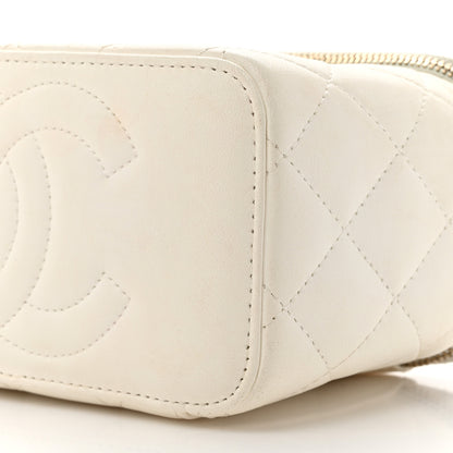 Chanel Lambskin Quilted Small CC Dynasty Vanity Case With Chain White 9 of 19