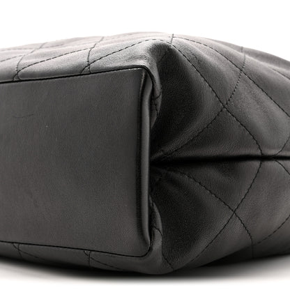 Chanel Shiny Lambskin Quilted Maxi Hobo Black 8 of 10