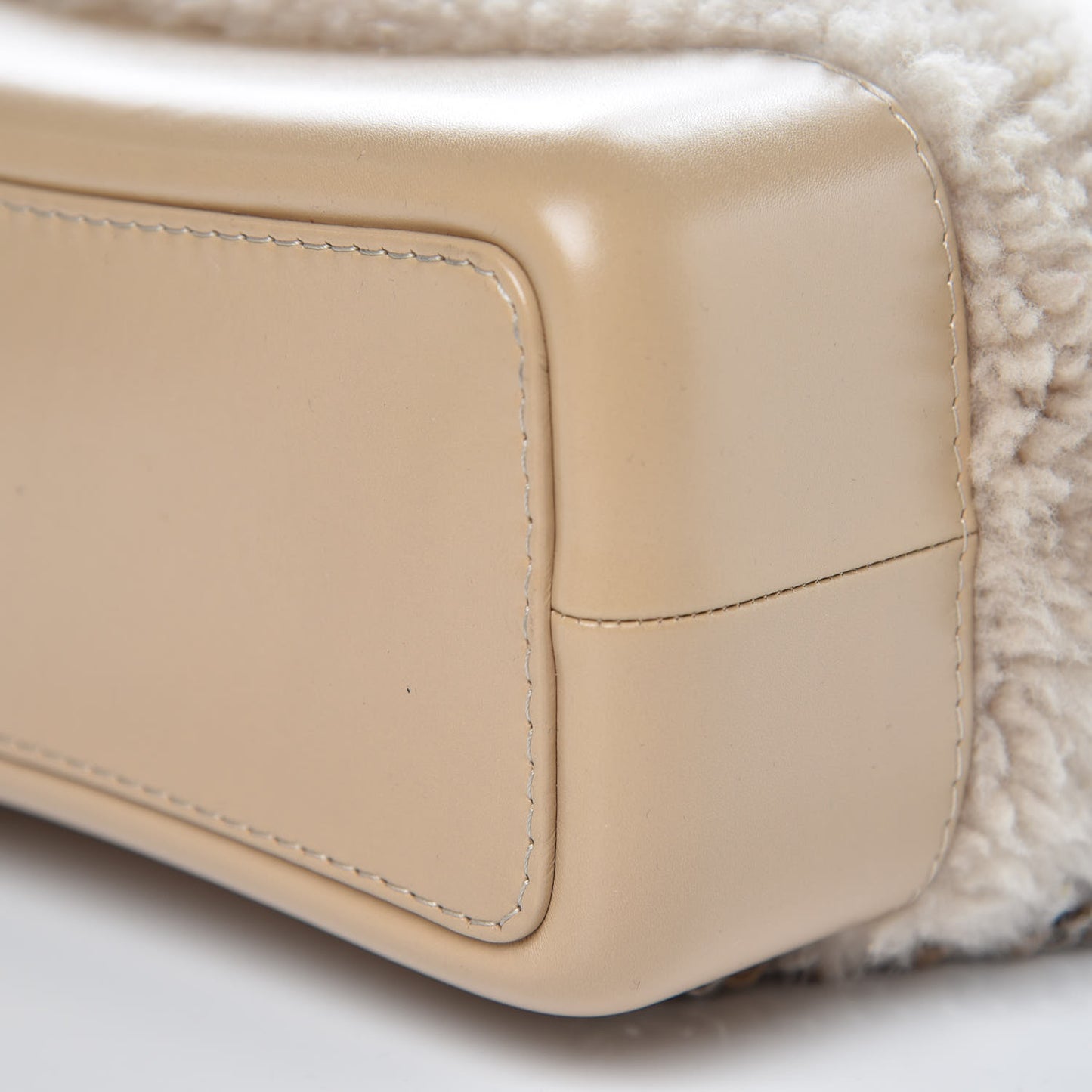 Shearling Small Gabrielle Backpack Dark Beige