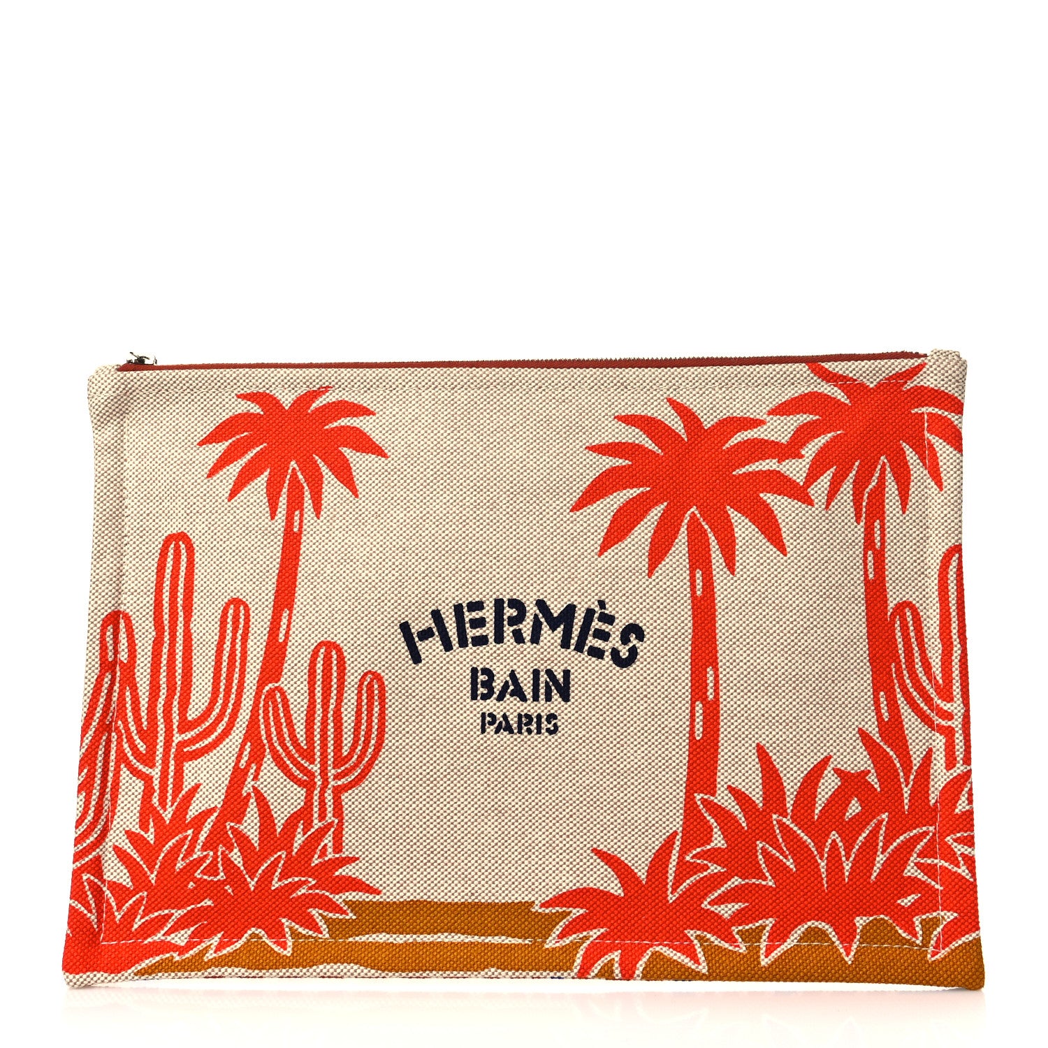 Hermes H Canvas Le Bel Oasis Case Marine Terracotta 1 of 8