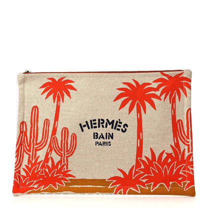 Hermes H Canvas Le Bel Oasis Case Marine Terracotta 1 of 8
