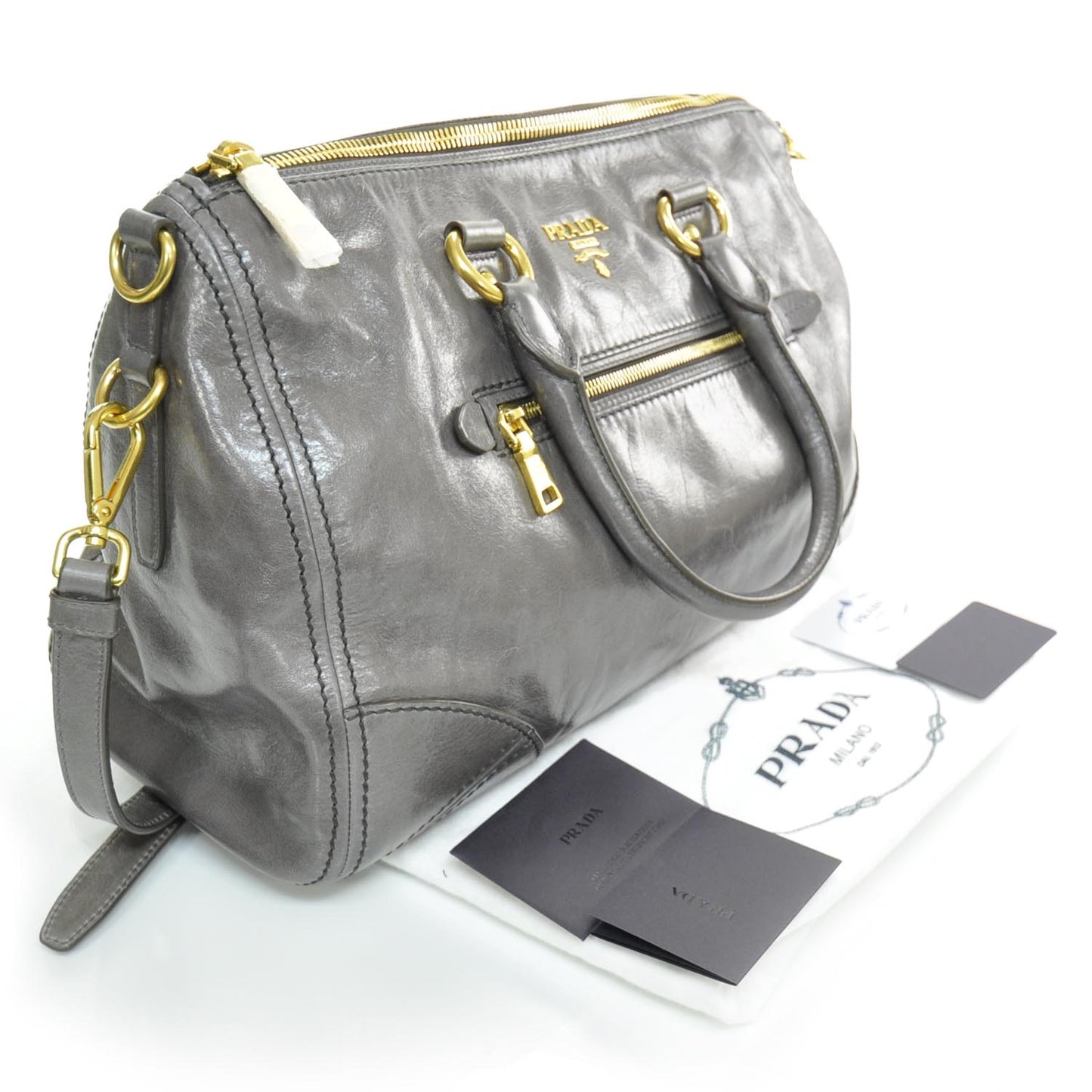 Vitello Shine Bauletto Fumo
