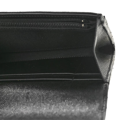 Chanel Caviar Quilted Crystal CC Large Gusset Flap Wallet Black 5 of 9
