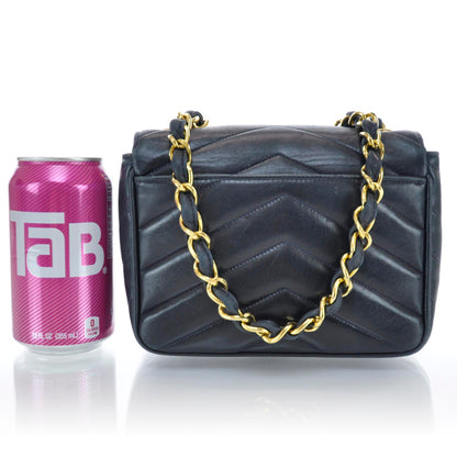 Chanel Lambskin Chevron Mini Flap Navy 3 of 10
