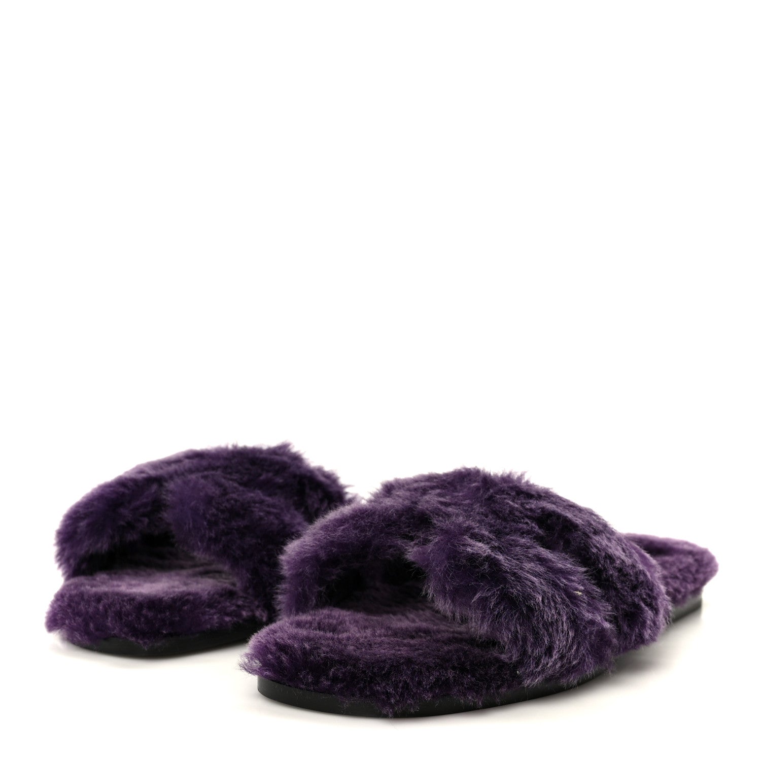 Hermes Woolskin Oran Sandals 38.5 Violet Fonce 4 of 8
