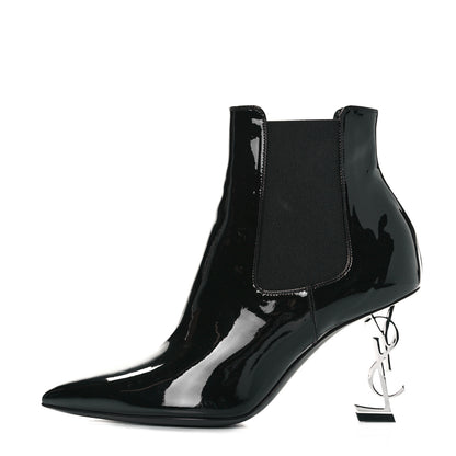 Saint Laurent Patent Opyum Booties 38.5 Black 1 of 8