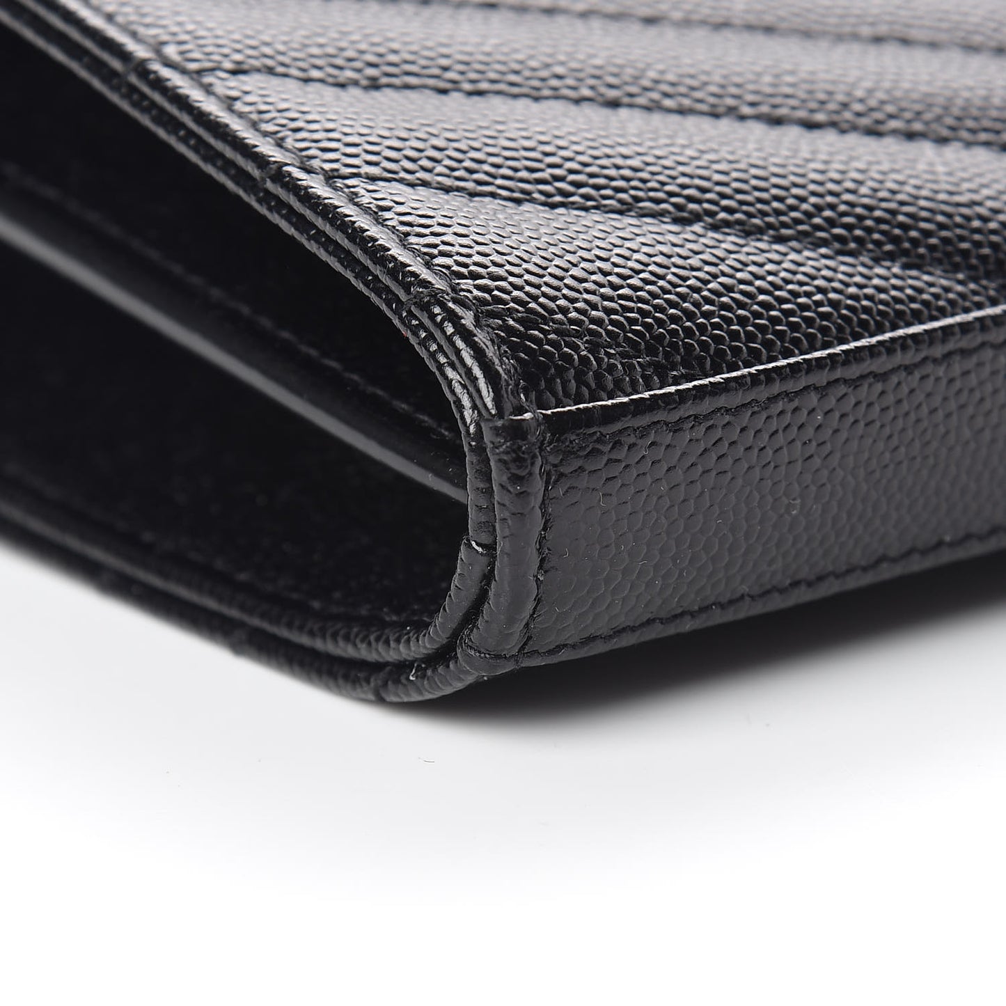 Grain De Poudre Matelasse Chevron Monogram Chain Wallet Black