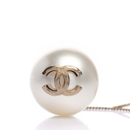 Chanel Pearl CC Chain Drop Earrings Gold 4 of 5