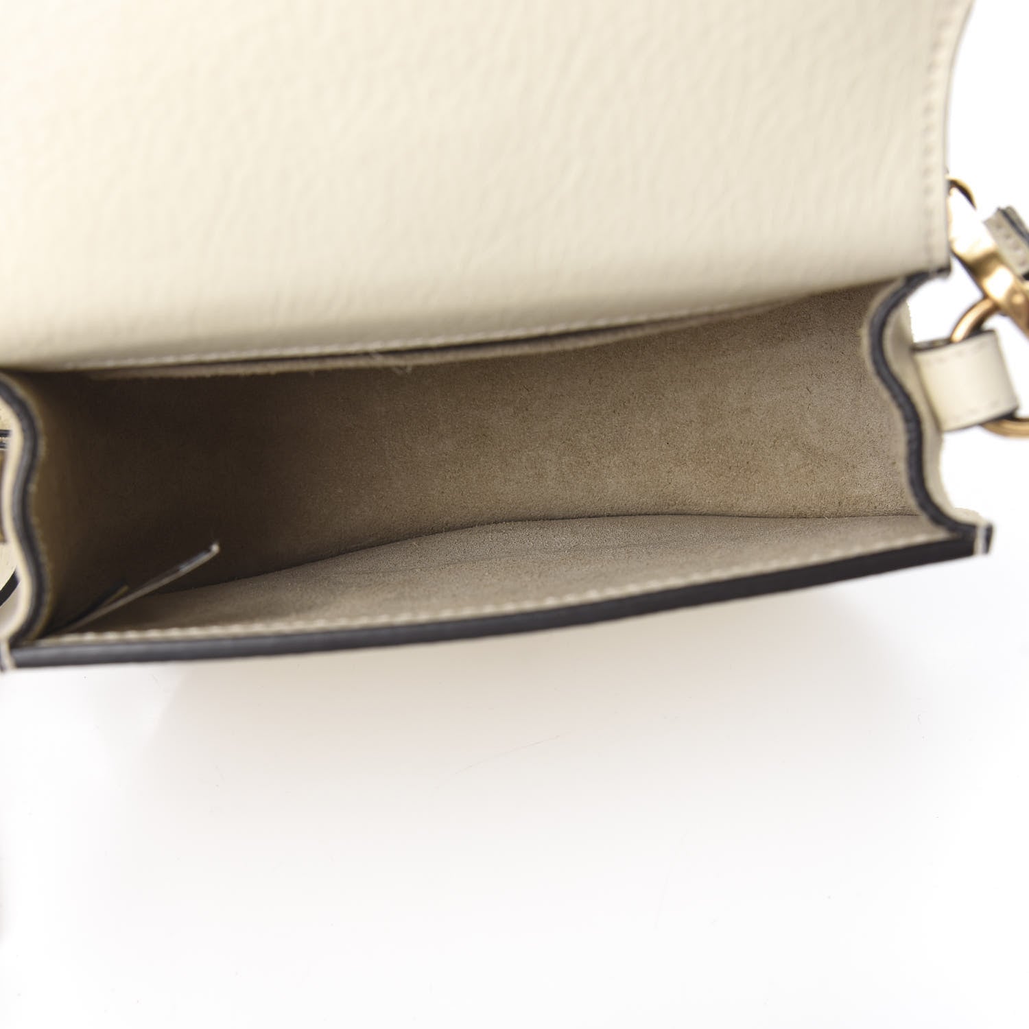 Chloe Calfskin Suede Small Nile Bracelet Bag Off White 4 of 8
