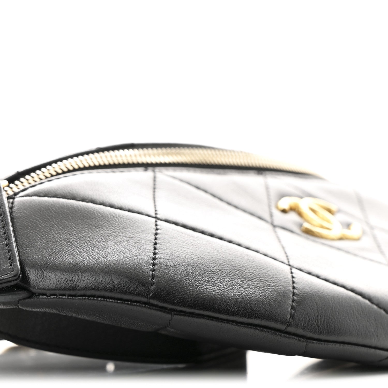 Chanel Lambskin Enamel Quilted Waist Bag Black 9 of 10