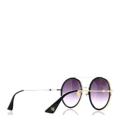 Gucci Metal Round Frame Sunglasses GG0061S Black 4 of 4